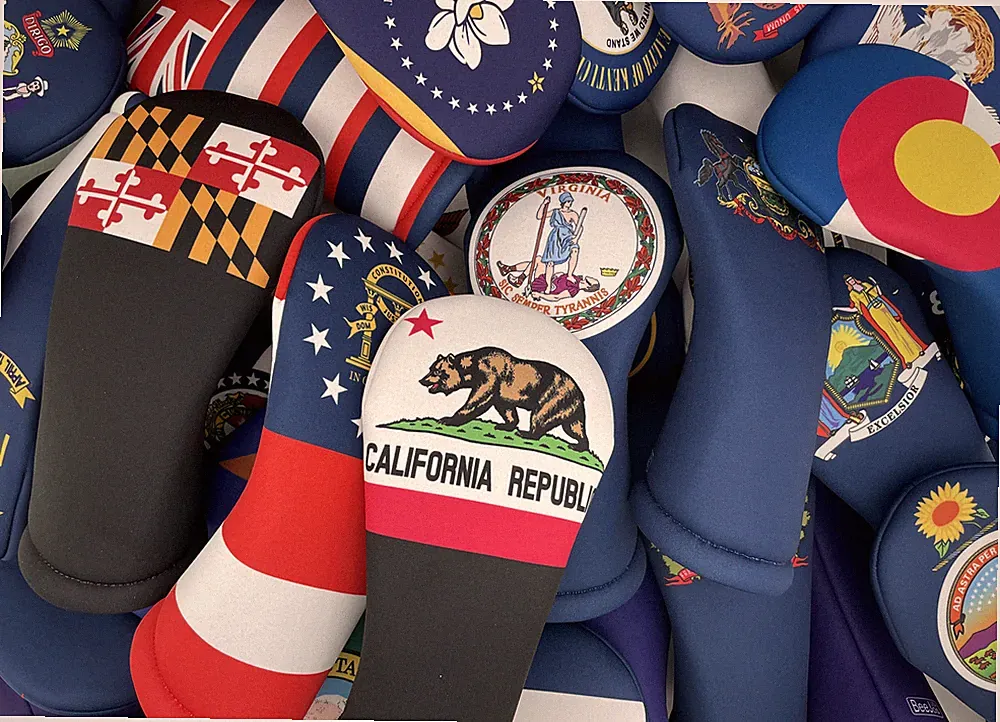 United States Individual State Flag Themed Golf Club Head Covers