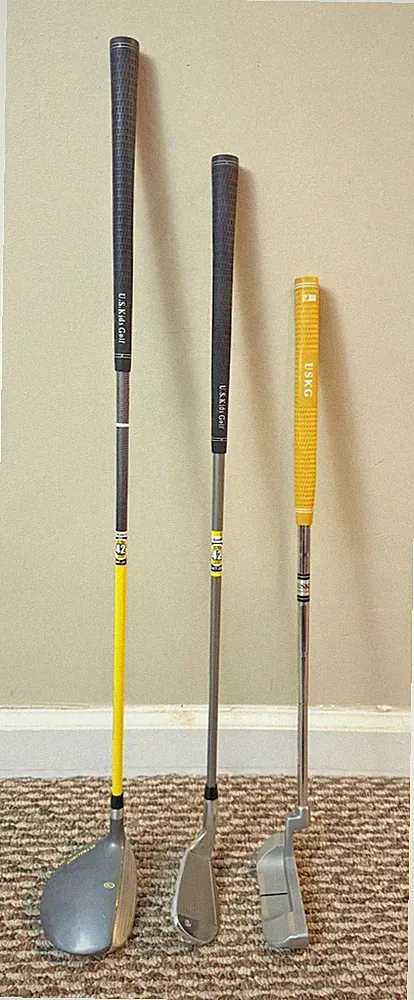 US Kids Golf 3 Club Junior Set Yellow Height 42" - 45" Age 3 - 6