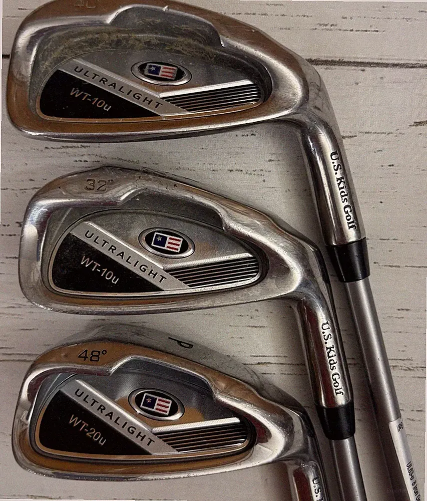 US Kids Golf Clubs UL63 6 & 8 Iron UL51 Pitching Wedge Right Handed Lot of 3