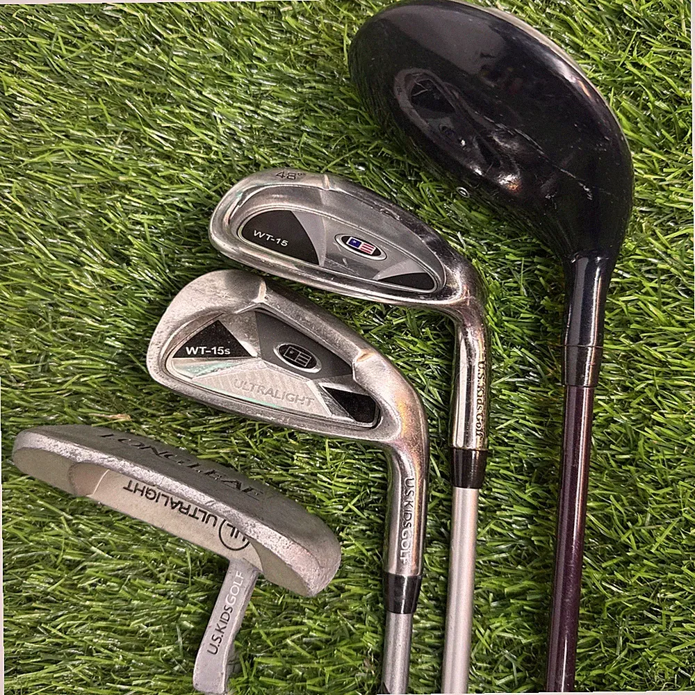 US Kids Golf UL54 WT-15 Junior 4 Club Set 3 Wood PW 7 Iron Putter USKG EUC