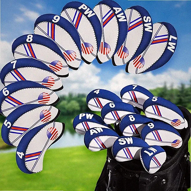 USA 10pc Set 4-LW Neoprene Golf Iron Headcovers Callaway Ping TaylorMade Cobra