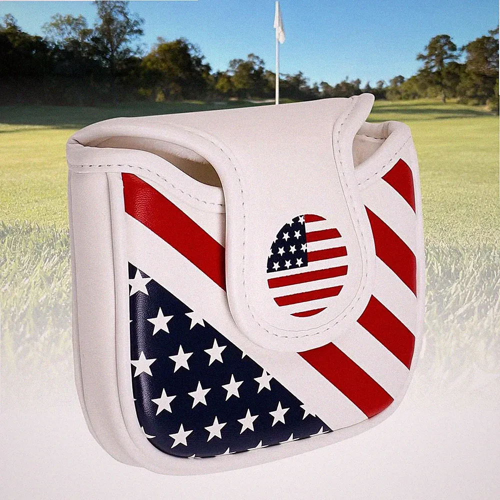 USA Flag Golf Square Mallet Putter Head Cover Magnet for Center Shaft Putters