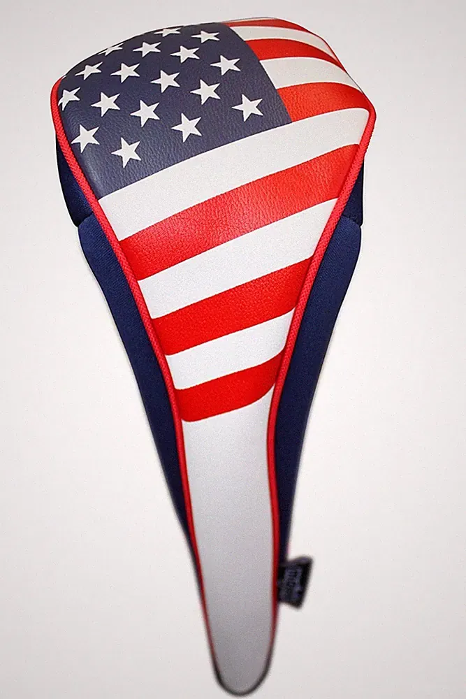 USA Patriot Golf Zipper Head Cover Universal Fairway Wood Metal Headcover U.S.A