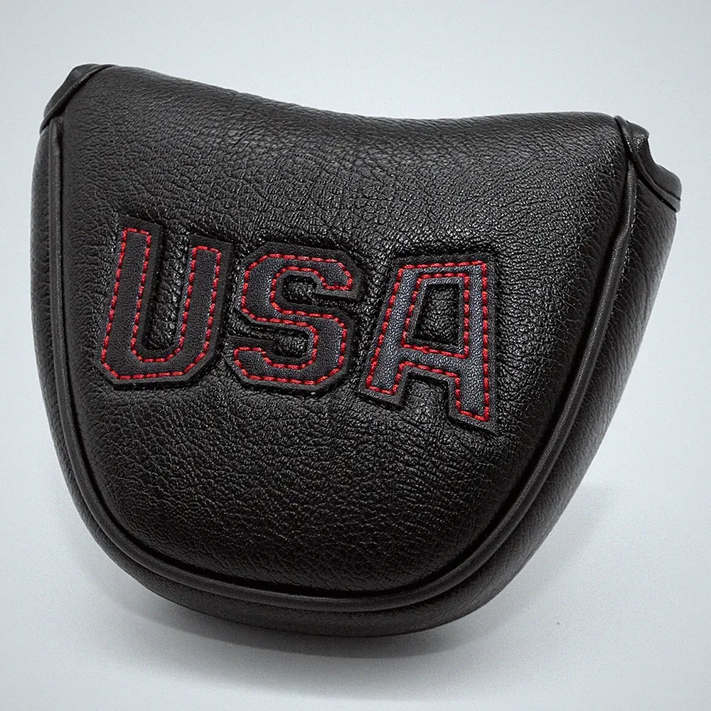 USA Red Stitch Centre Shaft Golf Mallet Putter Headcover 2Ball Magnet Golf Cover