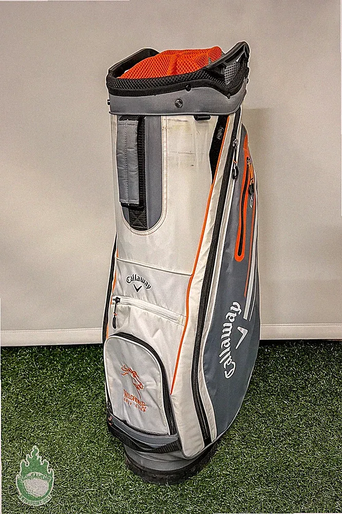 Used 2023 Callaway CHEV 14 Way Golf Cart Carry Bag Grey/White/Orange WildHorse