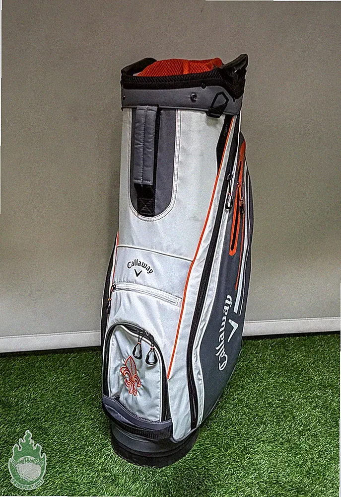Used Callaway CHEV 14 Way Golf Cart Carry Bag White/Grey/Orange Las Vegas CC