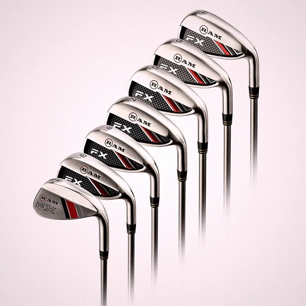 USED Ram Golf FX Stainless Steel Iron Set, MRH, Steel, Regular, Heavily Used