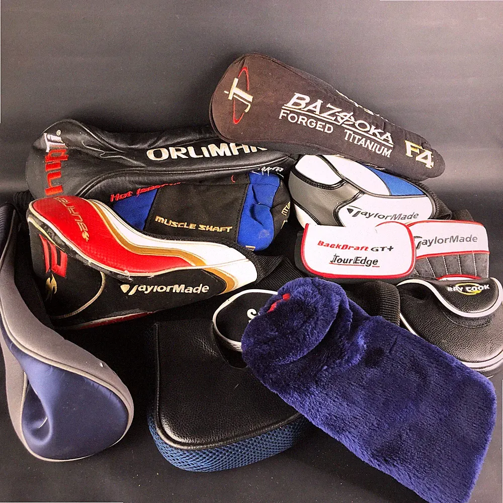Used Vintage Golf Club Covers Nike Taylormade Bazooka Top Flite Lot 13 As Is