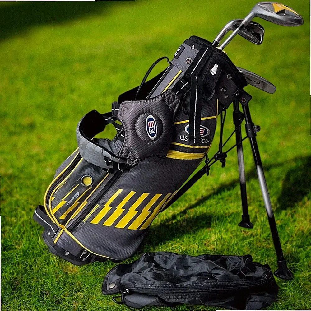 USKG Golf 42” Ultralight 3 Club UL Golf Set Bag US Kids Junior Left Hand Yellow