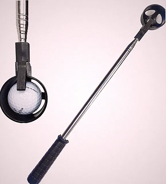 Veltec Compact Golf Ball Retriever – 9ft Stainless Steel Telescopic Black