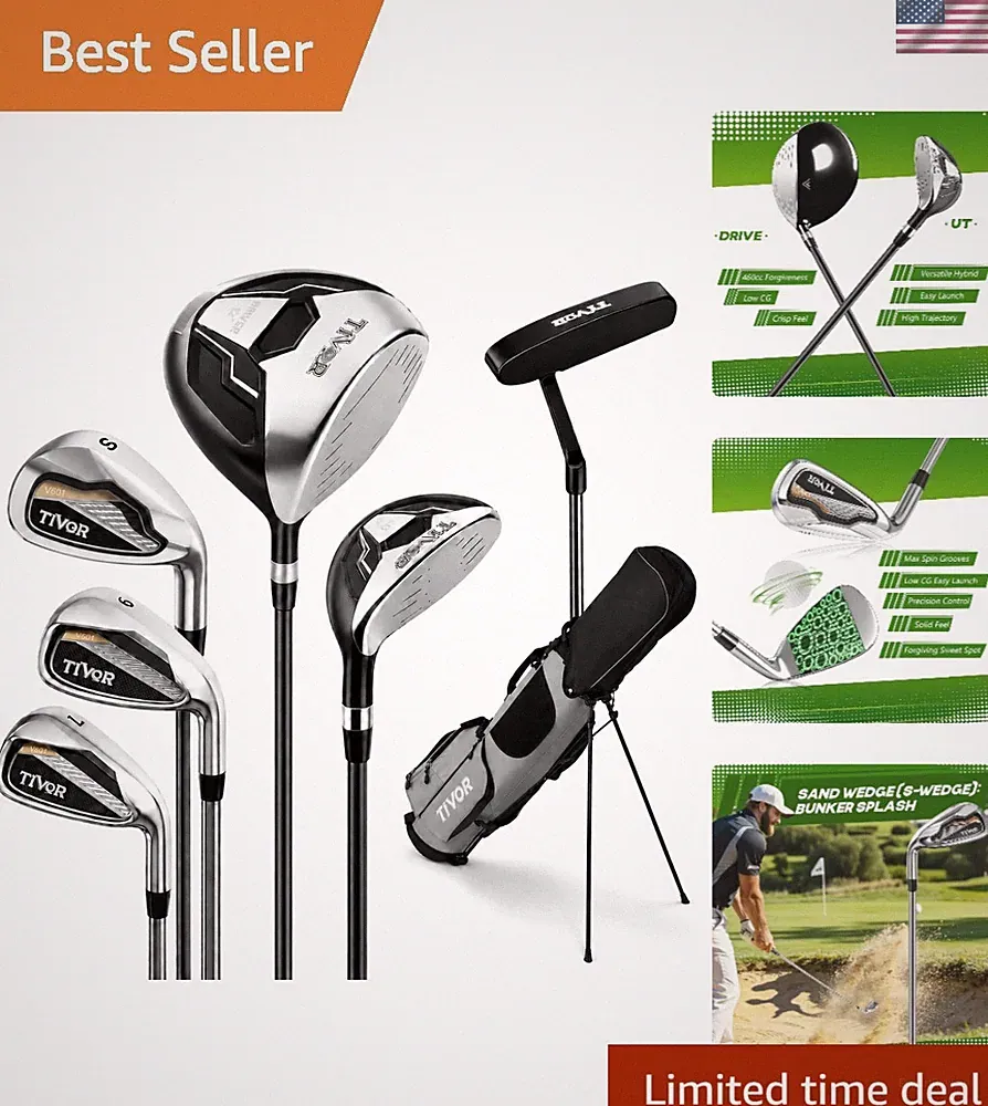 Versatile 7-Piece Golf Set with Hybrid, Wedges, & Putter - For All Skill Levels