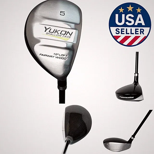 Versatile Pinemeadow Yukon 5+ Golf Wood - 19 Degree Loft, Metallic Black