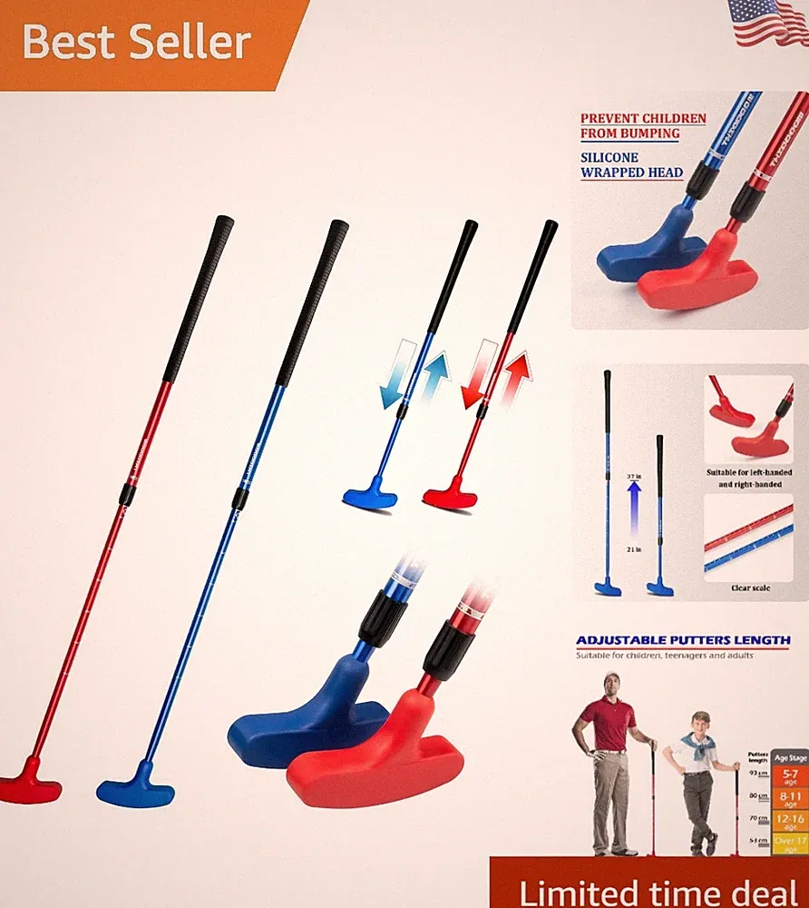 Versatile Two-Way Golf Putters for All Ages - Adjustable 21-37 Inches Length