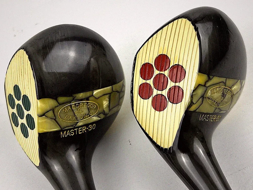 Vintage 1930s MacGregor Master 30 Brassie Wood & Spoon Original Golf Clubs