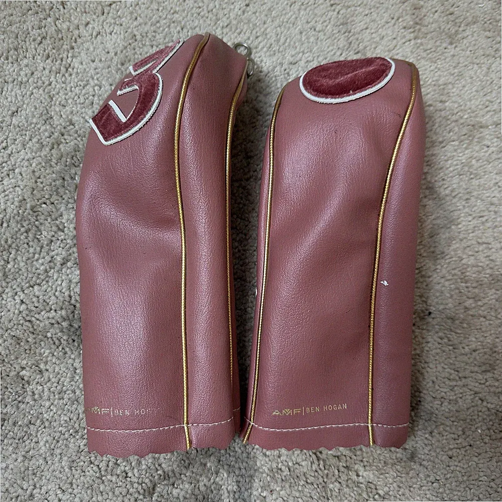Vintage AMF Ben Hogan Golf Club Head Covers Driver Fairway Wood Set of 2 Pink