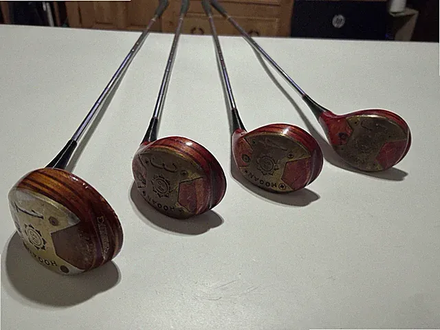 Vintage Ben Hogan Persimmon Wood Set 1 3 4 5 Woods Steel Shafts RH Used