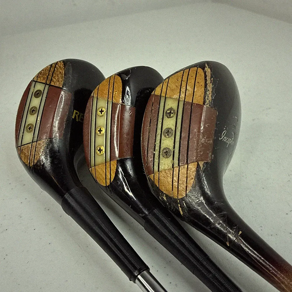 Vintage Bridgestone Inceptor 1 3 4 Fairway Woods [RH] Steel Shaft Persimmon Wood