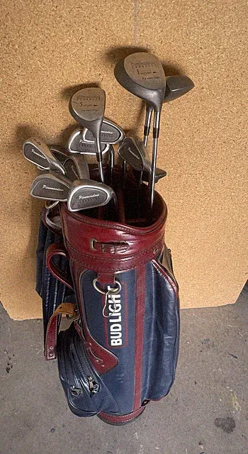Vintage Bud Light Golf Bag + Complete Club Set