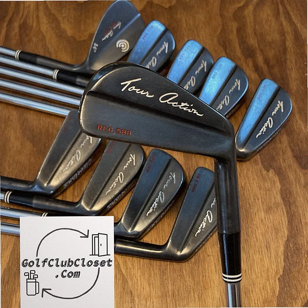 Vintage Cleveland Tour Action Reg. 588 Gunmetal Iron Set / 2-PW-SW Stiff Steel