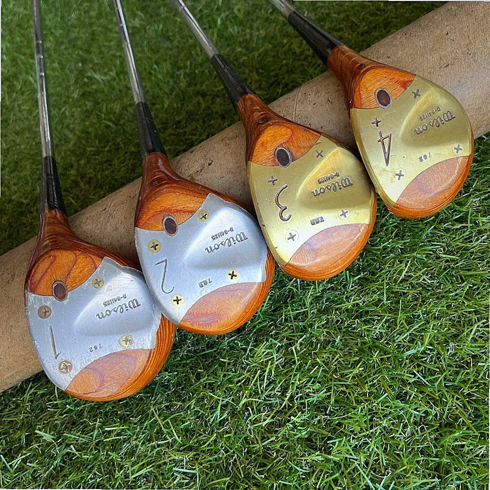 Vintage Custom Wilson Dyna Power Wood Set 1/2/3/4 Laminated Maple Leather Grips