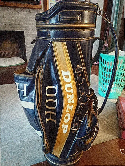 Vintage Dunlop DDH Maxfli Faux Leather Den Caddy Carry BAG