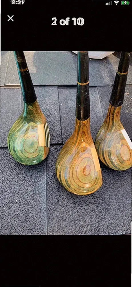 Vintage Golf Clubs Northwestern Driver Set Right H 1 3 5 Woods Steel Shafts MCM