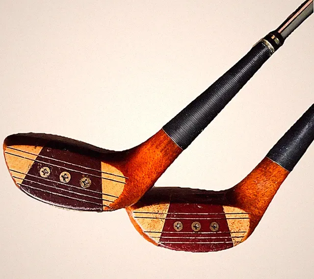 Vintage Golf Clubs Powerbilt Citation Persimmon 4, 5, Wood Driver Pair 43.5” RH