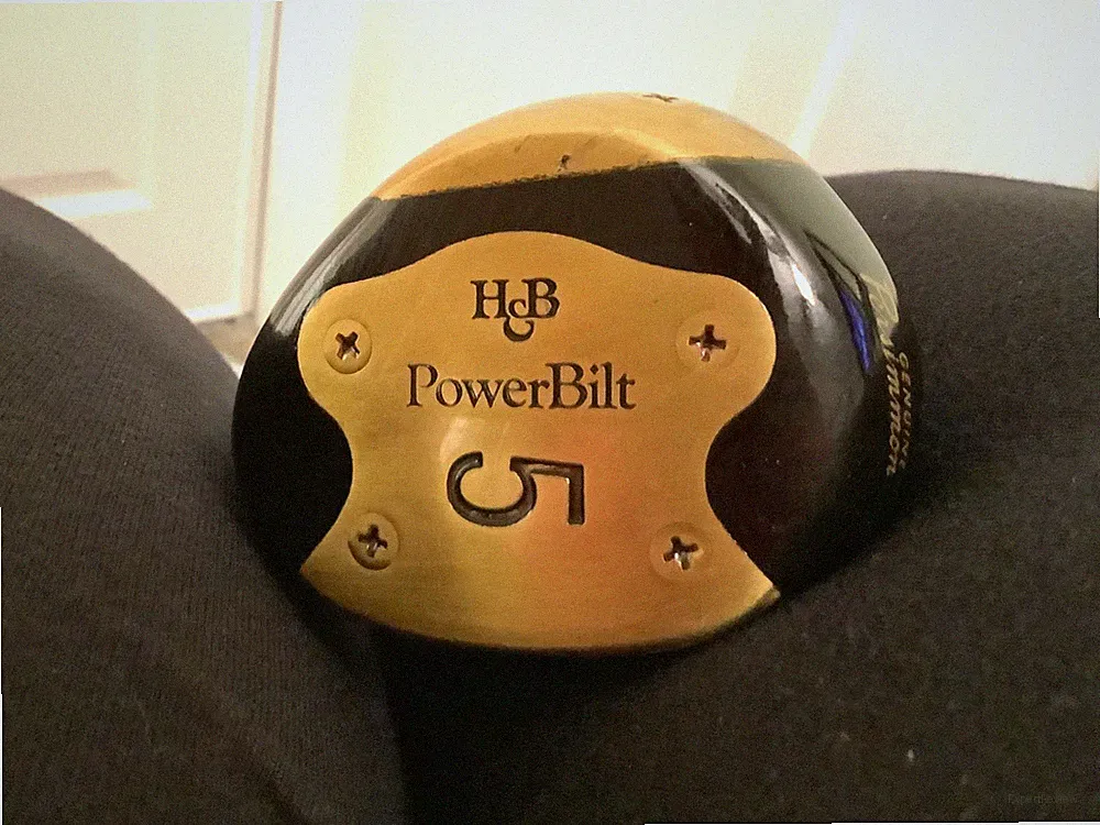 Vintage H&B Powerbilt Citation Persimmon #5 Wood New Dynamic Stiff Flex Shaft RH