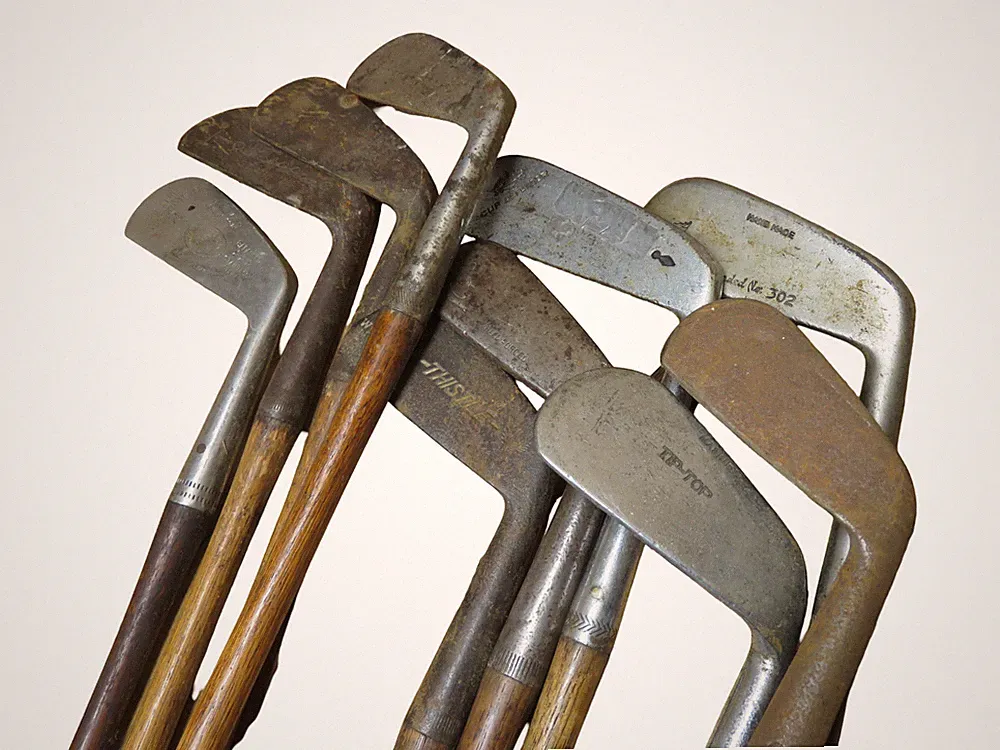 Vintage Hickory Golf Irons Clubs Lot of 10 - Assorted Condition