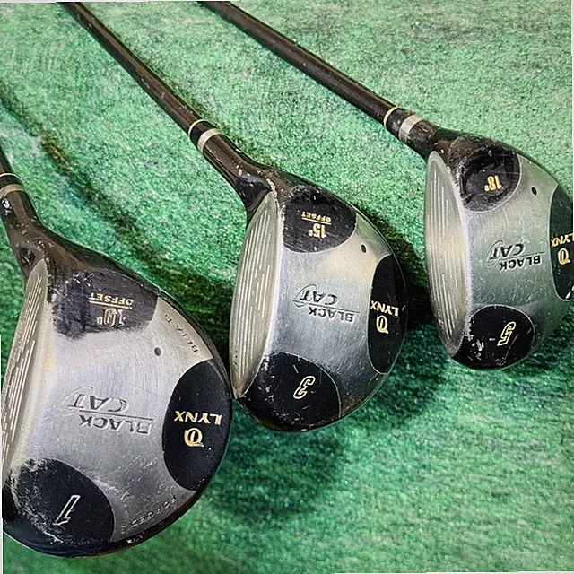 Vintage Lynx Black Cat 1 3 5 Woods Set Mens Stiff Graphite Beta Ti Golf Club