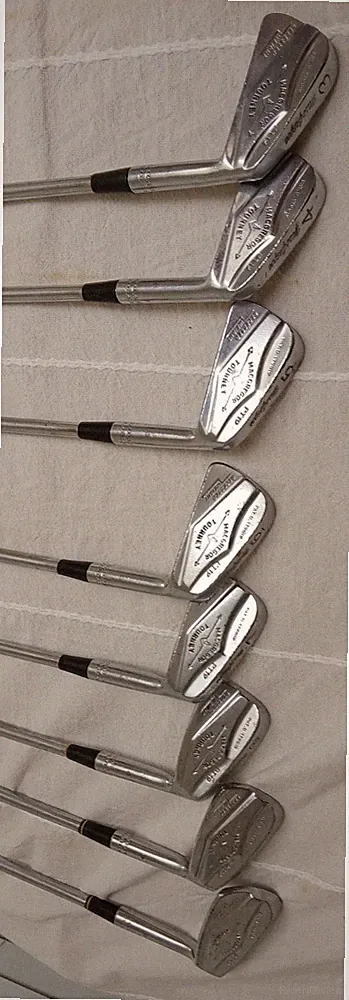 Vintage MacGregor Tourney PT19 Irons 3-9 11 Set Pro-Pel Action 1 Stiff Blades