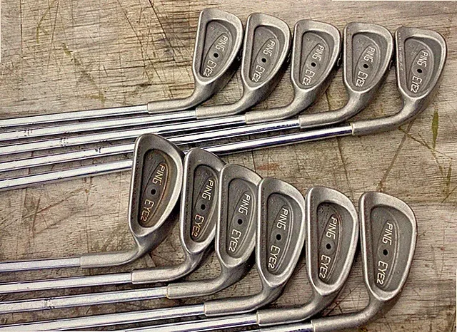 Vintage Ping Eye II + golf set 1-SW black dot steel shafts men’s right handed