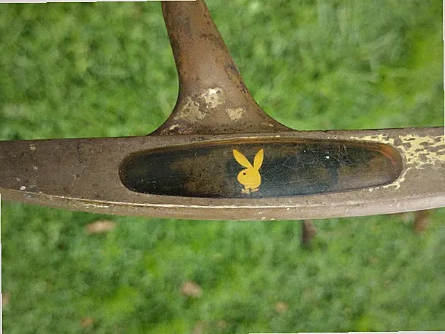 Vintage Playboy Bunny Logo Golf Club Gold Brass Center Shaft Collectable Putter