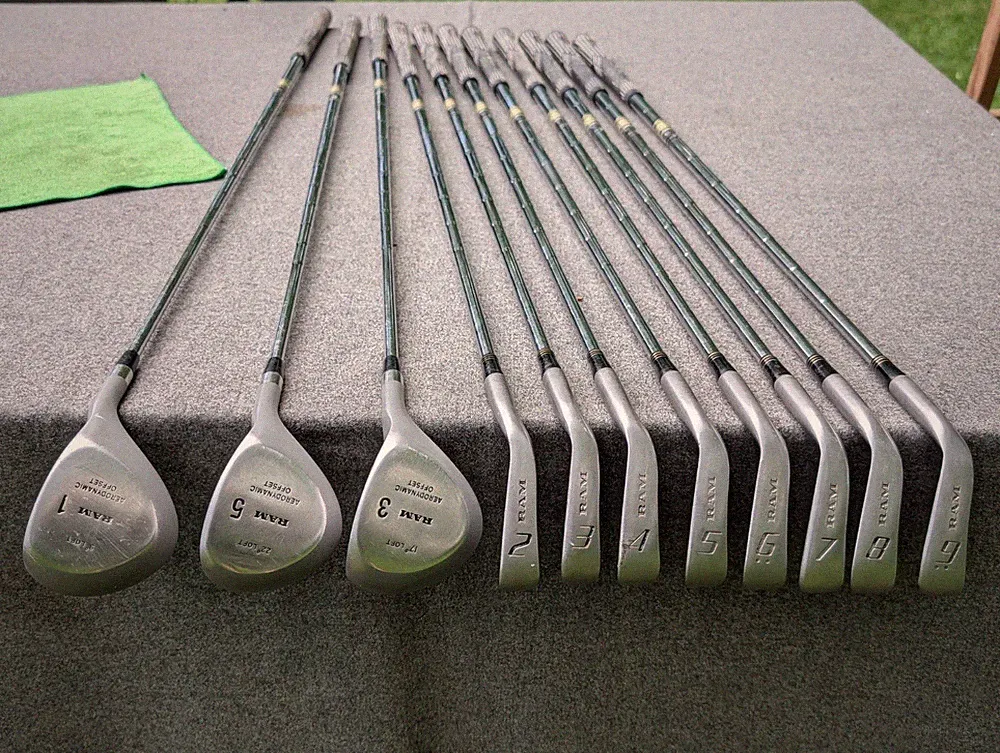 Vintage RAM Laser X2 Golf Club Set 2-9 irons, 1 Driver 3, 5 Fairway RH Frequency