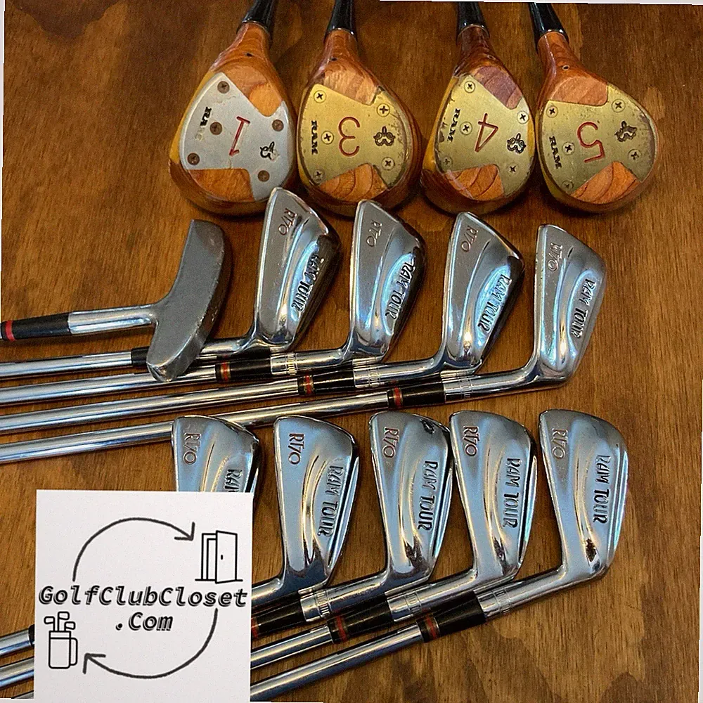 Vintage Ram Tour 14 Piece Complete Golf Club Set / Steel Shafts