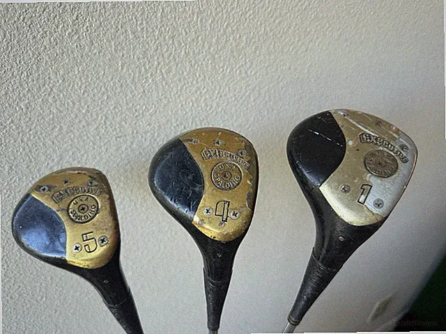 Vintage Spalding Executive Golf Persimmon Wood Set 1,4,5 Medium Flex Steel Shaft