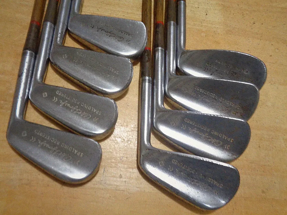 Vintage Spalding Robert Jones Jr 2-9 IRONS IRON Set factory shafts and grips