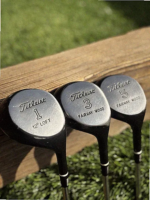 Vintage Titleist Metal Woods - 1, 3, 5 RH Regular Flex Steel Shafts