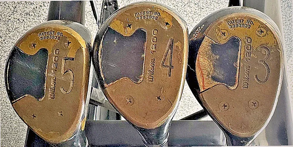 Vintage Wilson 1200 RH Golf Clubs 3, 4, 5 Set Strata-Bloc Laminated Maple Woods