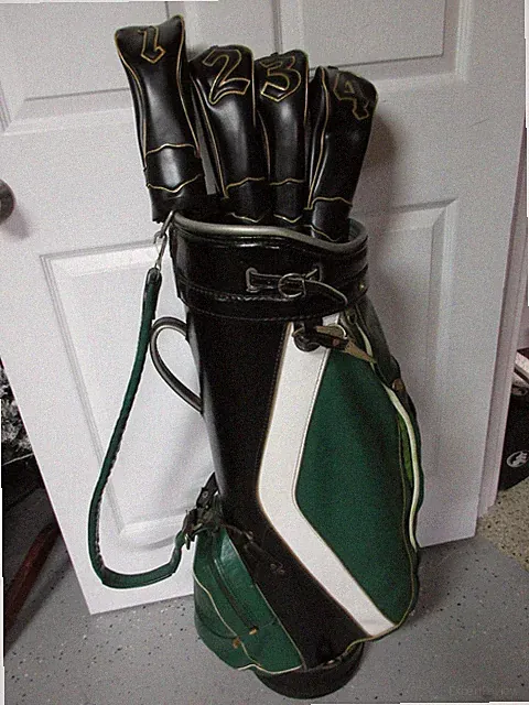 Vintage Wilson Classic Style Golf Bag With 4 Head Covers, Ideal Man Cave Display
