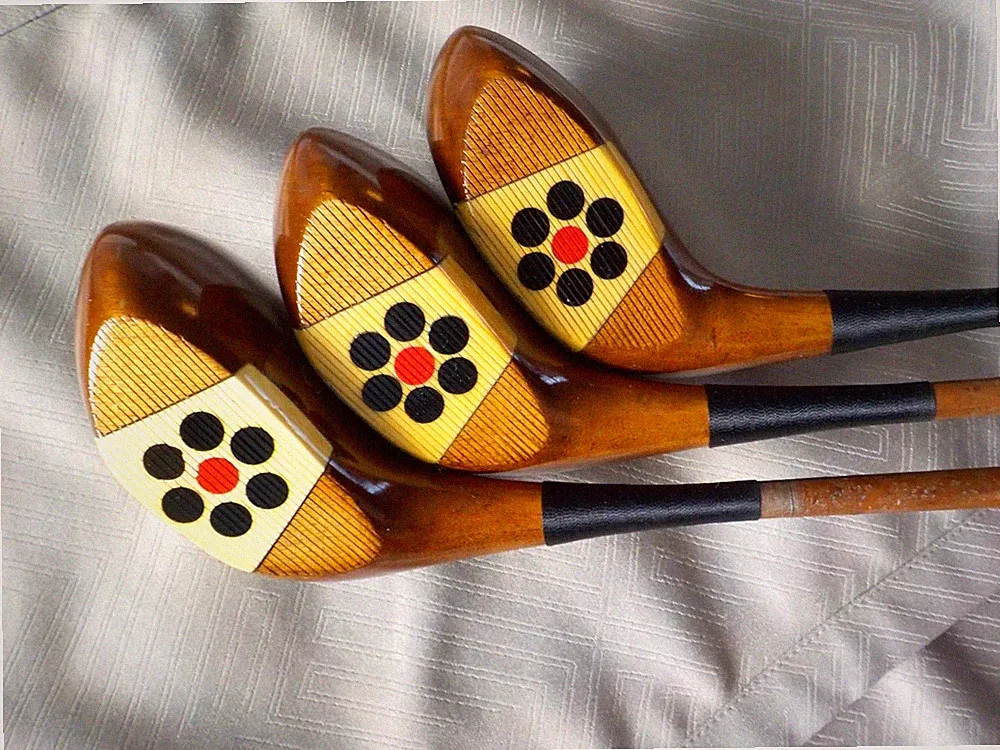 Vintage Wilson Ryder Cup Fancy Face Woods Golf Clubs Driver Brassie Spoon