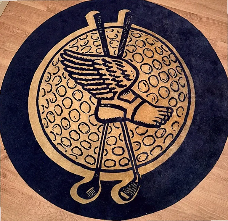 Vintage Winged Foot Golf Club Locker Room Area Rug