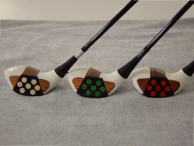 Vntg Refinished MacGregor Go-Sum Driver, Brassie & Spoon Fancy Face Woods Set