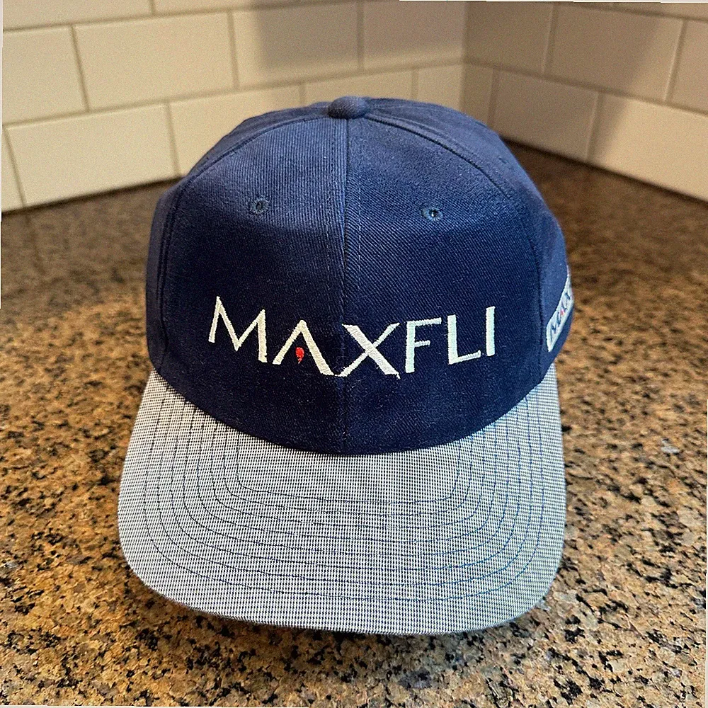 Vtg 90s Maxfli Tournament Golf Strapback Hat Navy Addantage Cap Cotton Deadstock