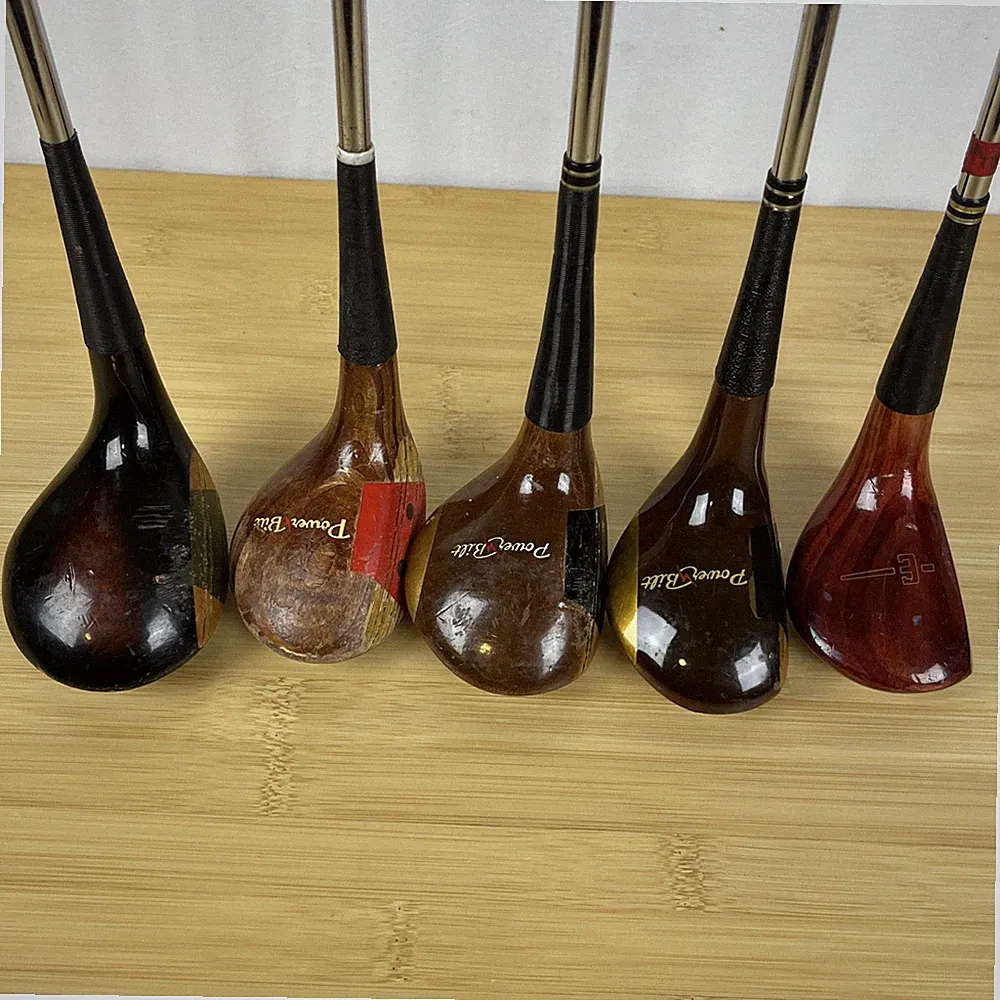 Vtg Power Bilt Citation Spalding Pedersen Persimmon Fairway Woods Lot Of 5 RH