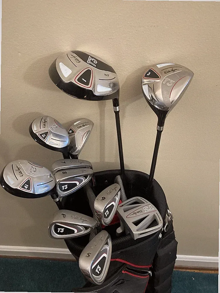 Walter Hagen T3 Mens RH Complete Golf Club Set Graphite Driver Irons With Bag