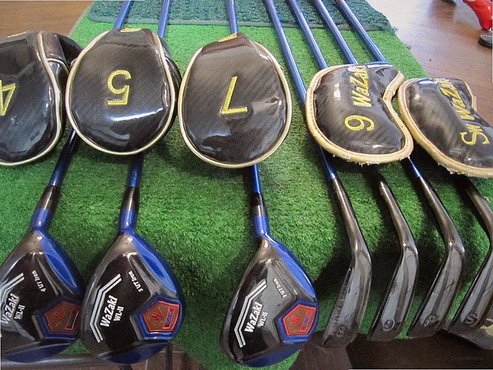 WAZAKI HYBRID IRON SET, 4-5-7 HYBRIDS, 8-9-PW-SW IRONS, REGULAR FLEX GRAPHITE