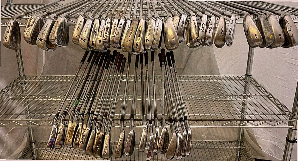Wholesale Lot of 50 Golf Clubs - Assorted Single Irons and Wedges.