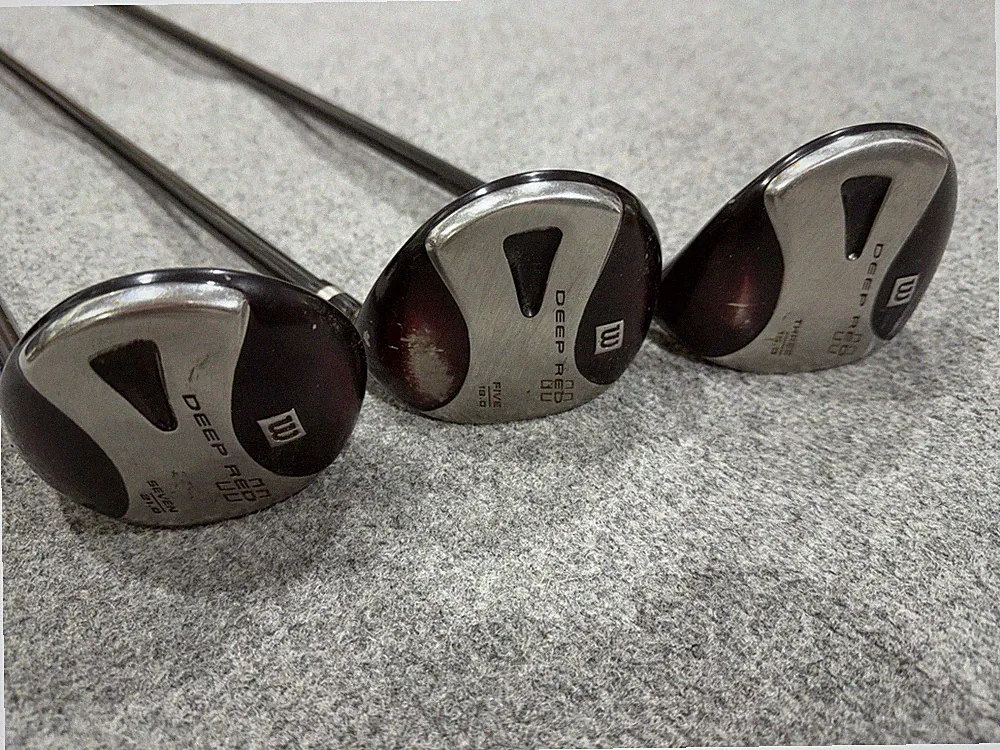 Wilson Deep Red Fairway Wood Set 3 5 7 Graphite Stiff Flex Golf Clubs