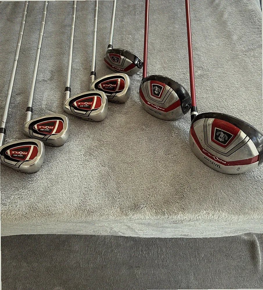 Wilson Golf Club Lot- Profile High Moi 7 Club Set 7, 8, P, S, Driver, Woods